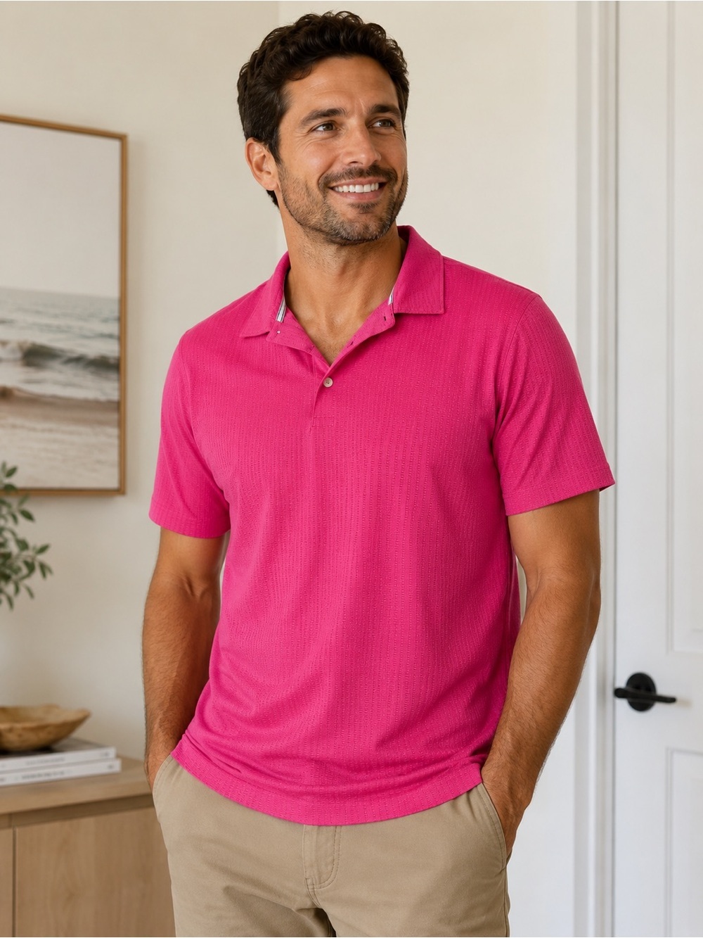 Tommy Bahama Men’s Bahama Coast IslandZone Pink Performance Polo Shirt Size XXL